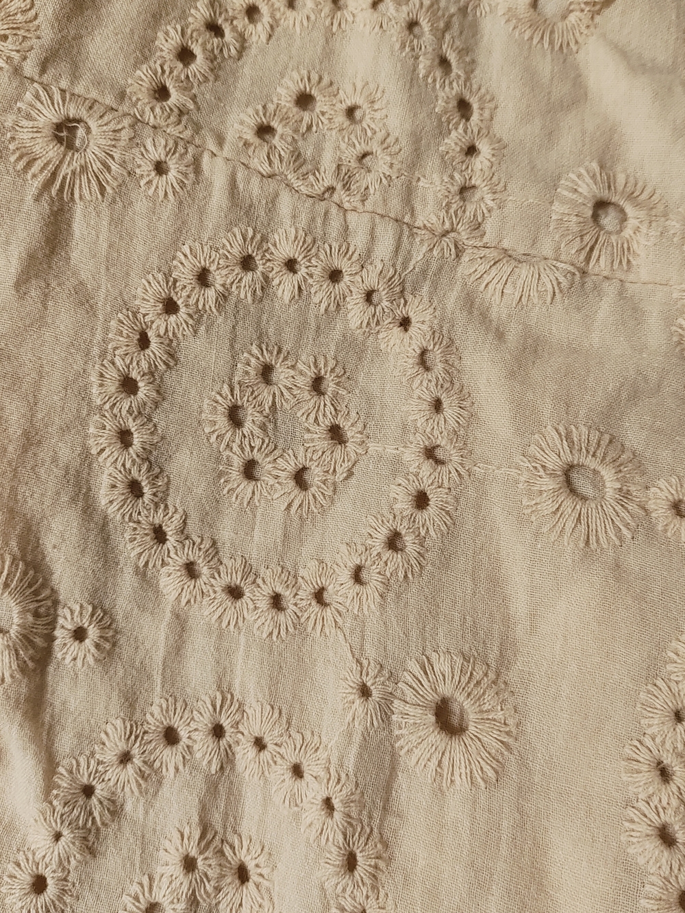 HYFVE Embroidered Circle Dress in Cream